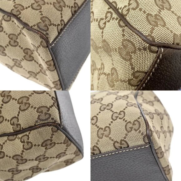 GUCCI Logo GG Pattern Shoulder Bag Canvas Leather Brown GHW Italy 76YH745 - Picture 7 of 14